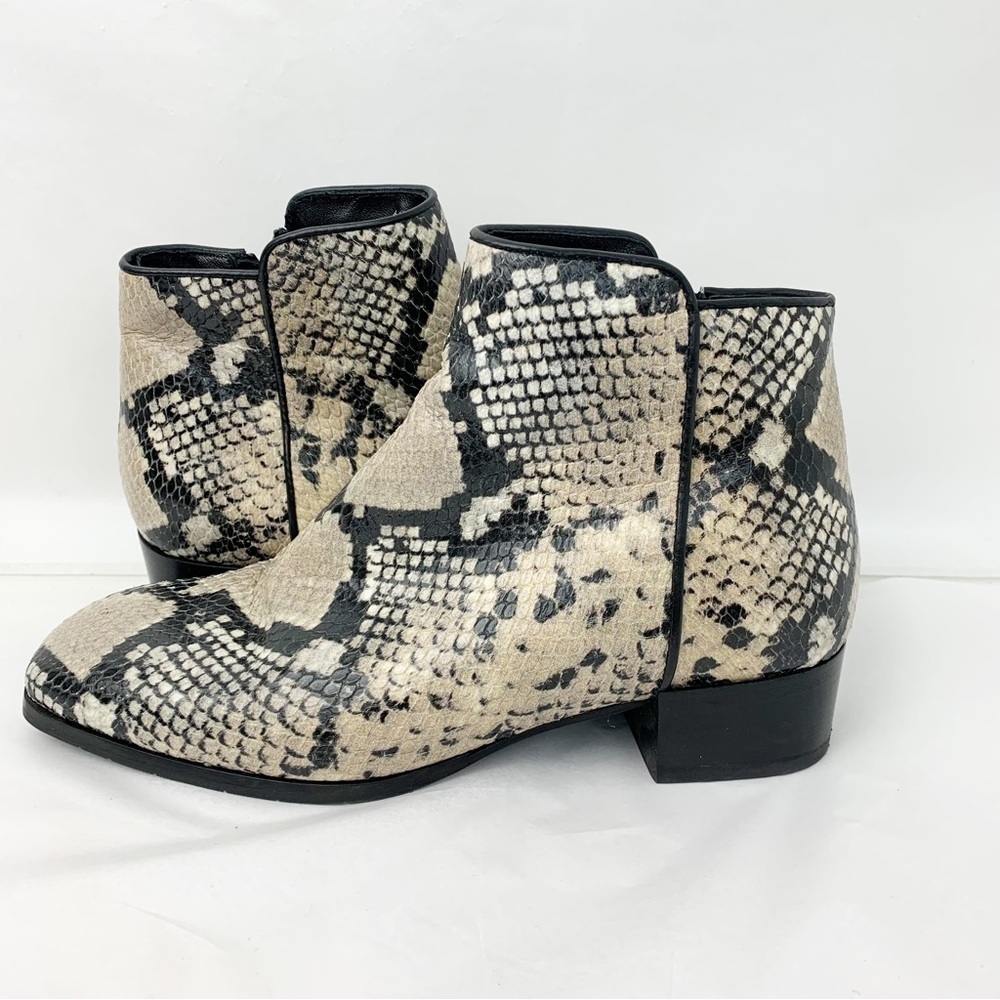 Aquatalia Lucile Python Snake-Print Leather Bootie